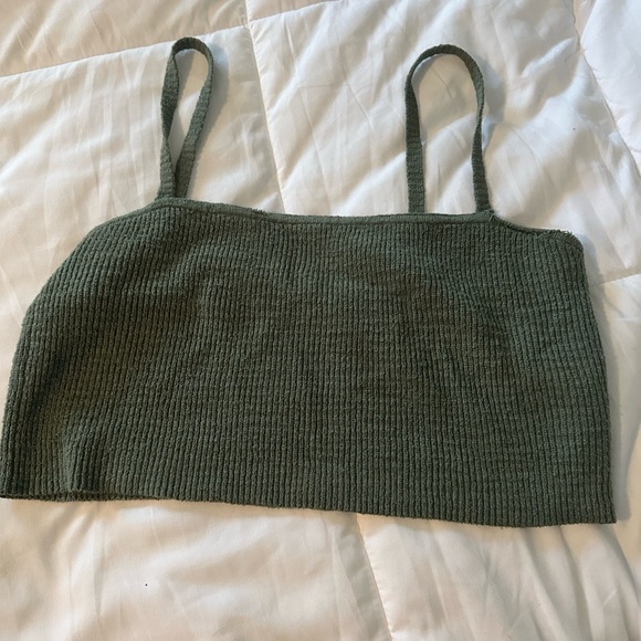 Madewell Tops - Madewell Forest Green Ribbed Camisole